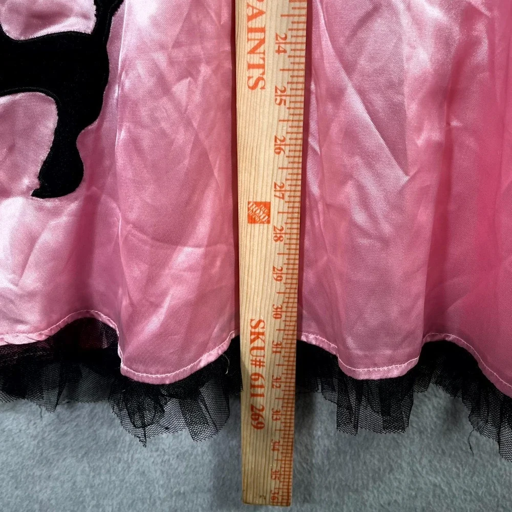 Costumes USA Poodle Dress‎ Girls 8-10 Pink Black Halloween 50s Sock Hop Sequin